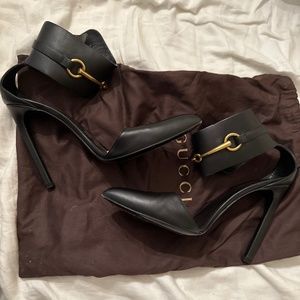 GUCCI Ursula Ankle Strap Pump Lifford Nero Gucci heels